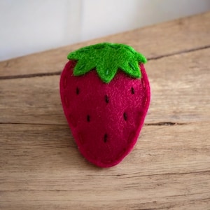 Filz Haarspange, NO SLIP CLIP, Erdbeere, Erdbeeren, Wollfilz Haarspange, Baby Schleifen, Mädchen Schleifen, Fuchsie
