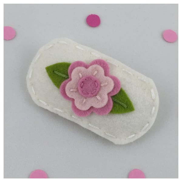 Felt Hair Clip, No Slip, Pink Hair Clip, Chic Flower, Baby Hair Clip, Girls Hair Clip, SunDrop Clips