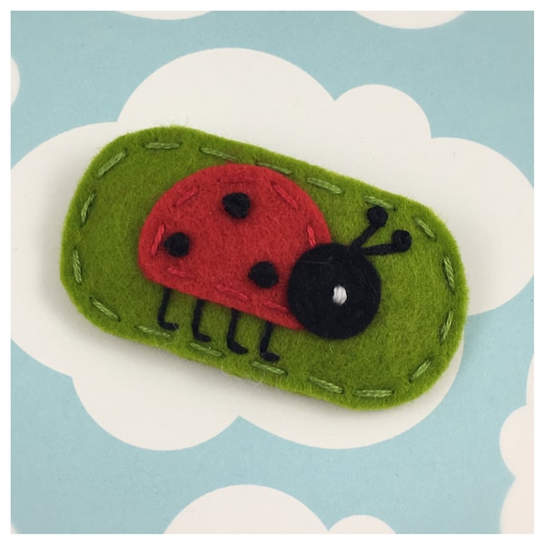 As Seen In Lucky Kids Magazine Ladybug Moss Felt Hair Clip