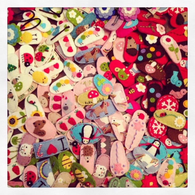 Felt Hair Clip, NO SLIP CLIP, Hair Accessories, Hair Barrettes, Felt