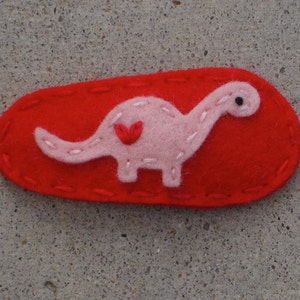 Filz Haarspange, NO SLIP CLIP, Mädchen Haarspange, Baby Haarspange, Kleinkind Haarspange, Filz Haarschleife, Baby Haarschleifen, Rosa, Dinosaurier, Dino