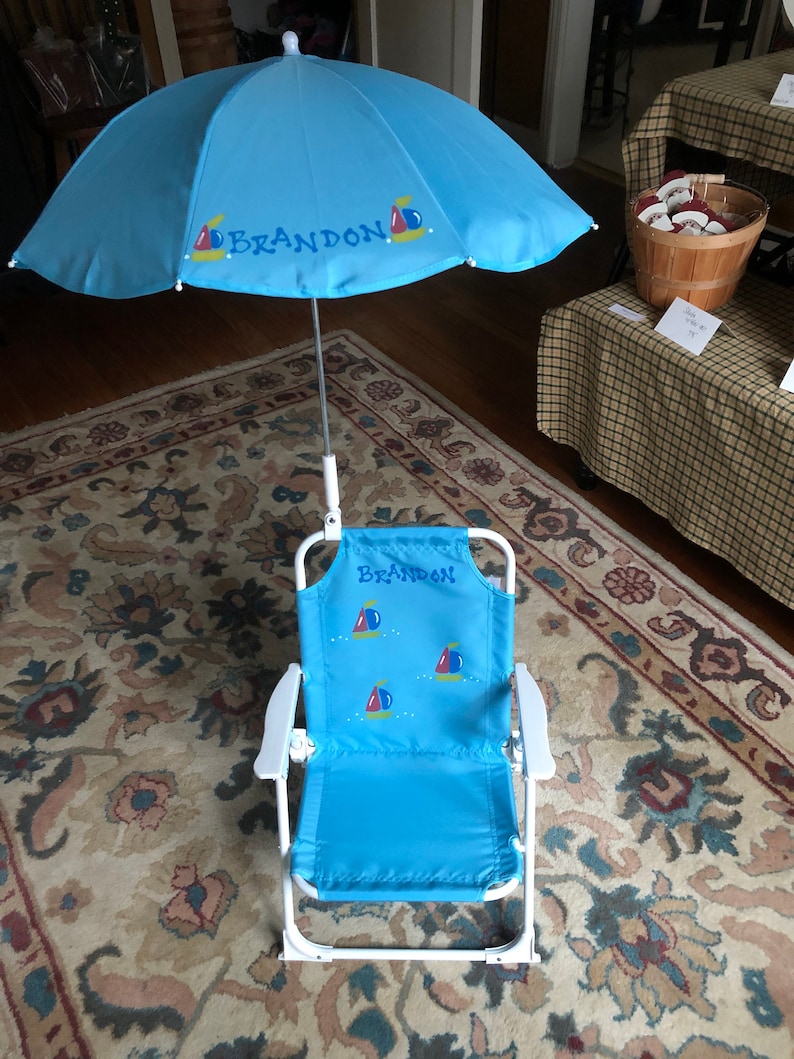 Personalized Toddler Beach Chair & Umbrella for Kids Etsy