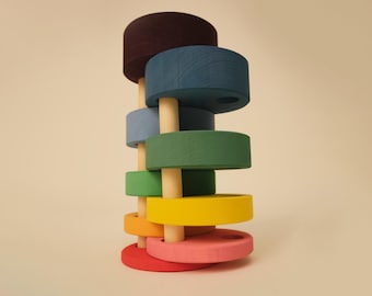 Toyto Round stacking tower wooden toy