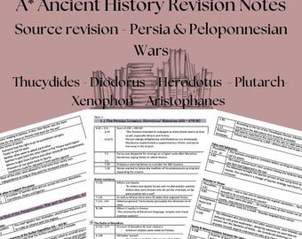 A*/A Ancient History Source Revision - Persia & The Peloponnesian Wars.