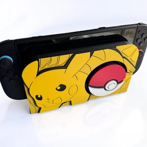 Pokémon Pikachu Switch 2 Dock Cover with Yellow Background: Gaming Décor