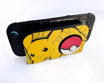 Pokémon Pikachu Switch 2 Dock Cover with Yellow Background: Gaming Décor