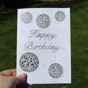 Carte d'anniversaire boule disco - carte de voeux scintillante sur commande