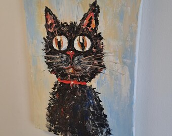 油絵　専用　切り株の上の黒猫 油絵 専用 切り株の上の黒猫 油絵 専用 切り株の上の黒猫