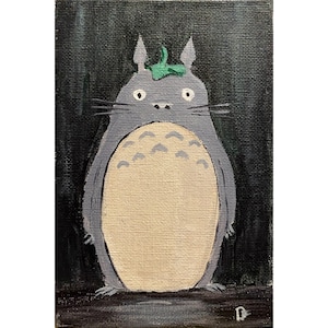Cute cartoon character anime fan art miniature original acrylic painting 4x6 fine art cute gift mini art