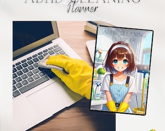 ADHD Cleaning Planner. Editable & Digital. Simplify Your Cleaning Routine, Stay Organized and Boost Productivity. Tailored for ADHD Minds
