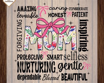 Mama Coquette Bow Ready To Press,Floral Mama Dtf Transfers, Retro Mama Dtf, Mama Floral  Dtf