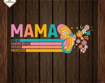 Retro Mama Ready To Press,Funny Motherhood Dtf Transfers, Retro Mama Dtf, Mama Floral  Dtf