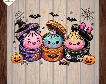 Kawaii Halloween Dumpling Clipart Ready To Press, Glitter Spooky Dtf Transfers, Disneyland Spooky Season Baby Direct To Film