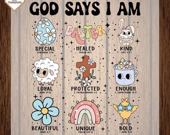 God Says I Am Ready To Press, Easter Coquette Bow Dtf Transfers, Glitter Easter Coquette Dtf, Retro Easter Dtf, Easter Bunny Dtf