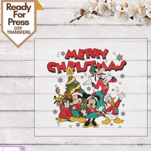 Merry Disney Christmas Ready To Press, Christmas Dwarfs Dtf Transfers, Disney 2024 Christmas Heat Press, Christmas Direct To Film,