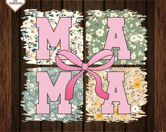 Floral Mama Coquette Bow Ready To Press,Floral Mama Dtf Transfers, Retro Mama Dtf, Mama Floral  Dtf