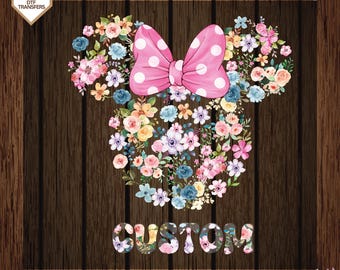 Disneyland Mickey Minnie Mouse Icon Spring Flowers Ready To Press, Disneyland Epcot  Dtf Transfers, Flowers And Garden Festival Heat Press