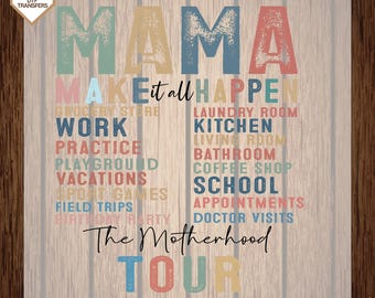 Mama Tour Ready To Press,Funny Motherhood Dtf Transfers, Retro Mama Dtf, Mama Floral  Dtf