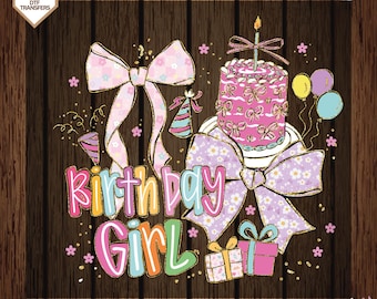 Birthday Girl  Dtf Transfers, Coquette Bow Birthday Ready To Press