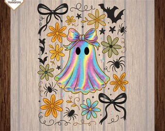 Vintage Halloween Ghost Ready To Press, Halloween Pumpkin Dtf Transfers, Cute Ghost Heat Press, Direct To Film, Ready For Ship
