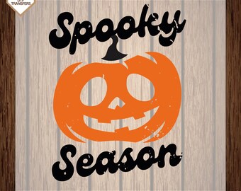 Spooky Vibes Ready To Press, Halloween Pumpkin Dtf Transfers, Cute Ghost Heat Press, Direct To Film, Ready For Ship, Spooky Season Dtf