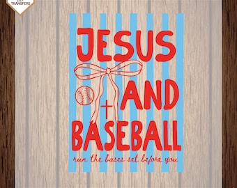 Jesus and Baseball Ready To Press,  Trendy Christian Dtf Transfers, Baseball Shirt For Women, Sports Mom Dtf