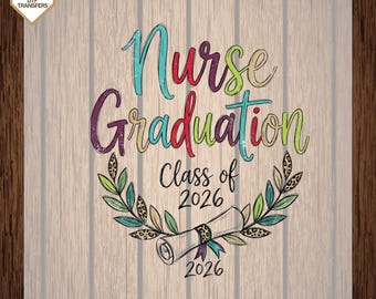 Nurse Graduation 2026 Dtf Transfers, Senior 2026 Graduation Grad Squad Class Ready To Press, Senior 2026 Dtf Transfers