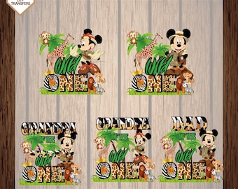 Personalized Custom Wild One Birthday Ready To Press,  Family Jungle Safari Dtf Transfers, Boy Birthday Direct To Film