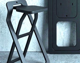 Taburete de bar plegable de madera contrachapada, silla moderna para mostrador de cocina que ahorra espacio