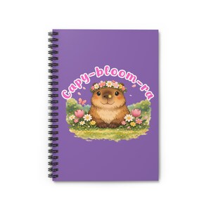 Capy-bloom-ra spiralbunden anteckningsbok | Blommig kapybaradesign