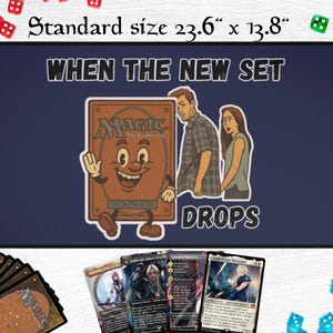 Gaming Mat, Magic the Gathering Meme Playmat, Custom Mouse Pad, Card Game Table Cover, Geek Desk Accessories, MTG Playmat