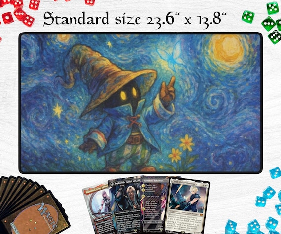 Vivi Starry Night Van Gogh Style TCG Playmat for Magic the