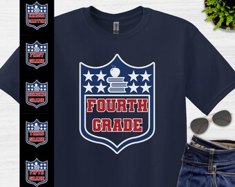 Football Teacher Shirts School Staff Shirts Personalized Teacher Tees Kindergarten First Second Third Fourth Fifth Grade Teacher Team Gift