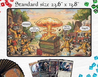 Lustige Waschbär Magic the Gathering Schreibtischmatte | Trash Panda Krabbeldecke