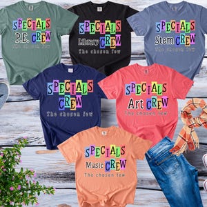 Comfort Colors Specials Crew Teacher Shirts Matching Elective Teacher Shirts Custom Teacher Shirt Personalized School Tees Staff Gifts