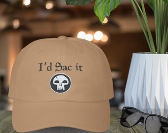 Casquette brodée MTG I'd Sac it, chapeau-cadeau pour les fans de Magic the Gathering, casquette de baseball vintage, chapeau de papa joueur, cadeau MTG drôle