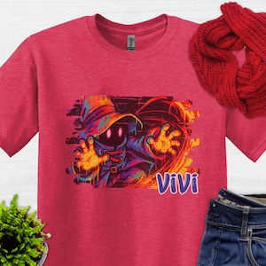 Final Fantasy Vivi FFIX Unisex Softstyle T-Shirt for Gamer Gift, Video Game Tee, Final Fantasy 9 Fan Shirt, Gaming Apparel, Retro Game Top