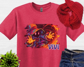 Camiseta unisex de estilo suave de Final Fantasy Vivi FFIX para gamers, ideal como regalo, para fans de Final Fantasy 9, ropa de gaming, top retro.