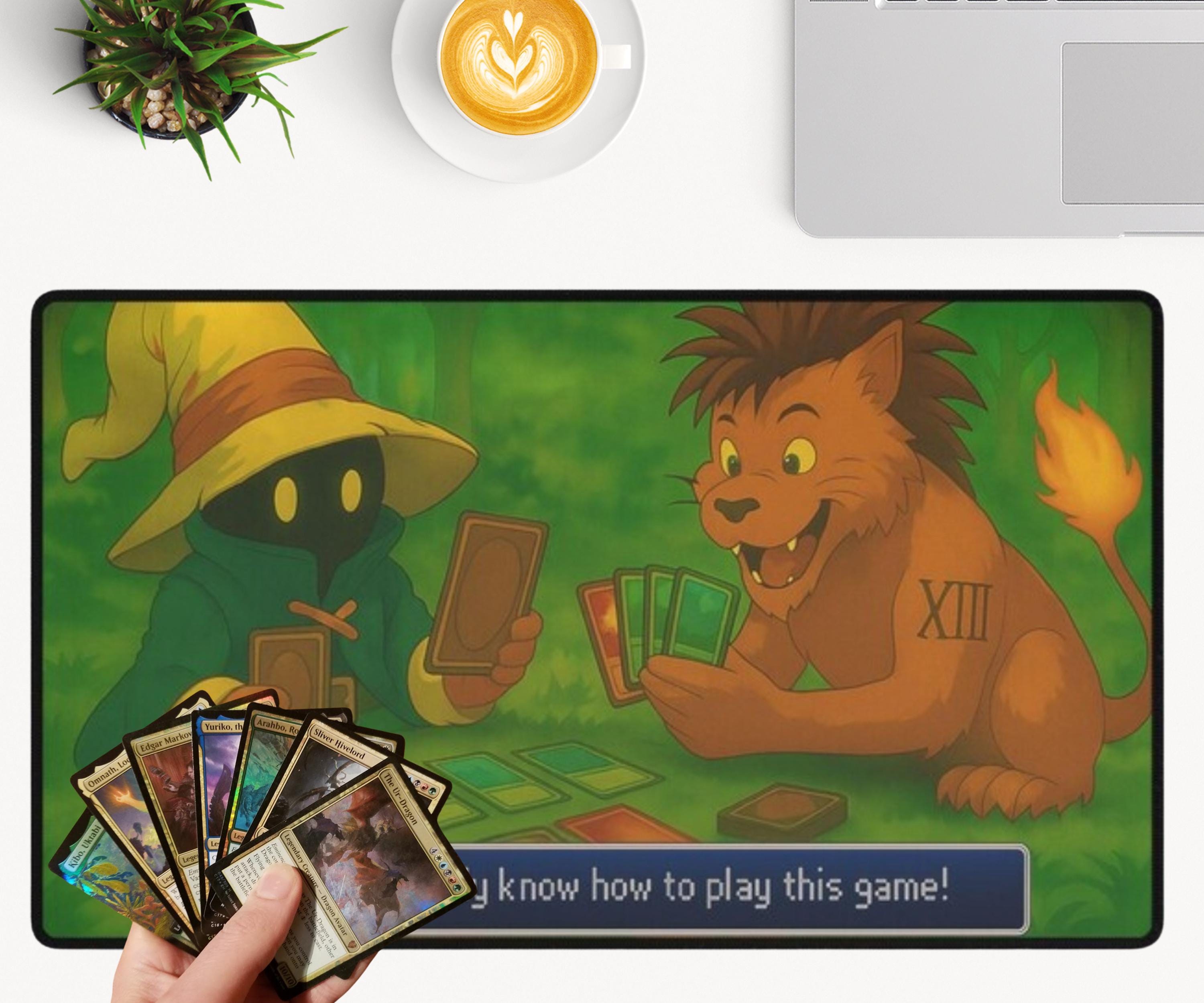 Vivi and Red XIII Card Game TCG Playmat for Magic the Gathering