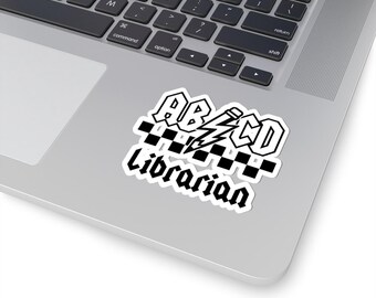 ABCD Librarian Stickers - Funky Librarian Kiss-Cut Stickers for Book Lovers, Teacher Gifts, School Supplies, Reading Enthusiasts