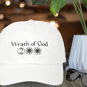 MTG Wrath of God Embroidered Hat, Magic the Gathering, Classic Dad Cap, Baseball Cap, Gift for Gamers, Geek Accessories
