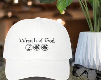 MTG Wrath of God Embroidered Hat, Magic the Gathering, Classic Dad Cap, Baseball Cap, Gift for Gamers, Geek Accessories