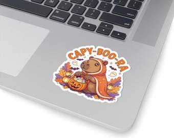 Cute Capybara Halloween Stickers, Whimsical Decor, Gift for Animal Lovers, Fall Aesthetic, Perfect for Halloween Decor