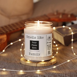 Personalized Smells Like Family Candle Gift gift for family Custom Photo gift for Christmas gift Birthday Gift personalized photo candle