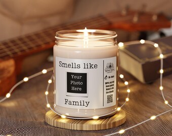 Personalized Smells Like Family Candle Gift gift for family Custom Photo gift for Christmas gift Birthday Gift personalized photo candle