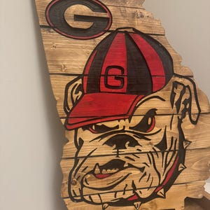 Georgia State cut out, UGA, Georgia Bulldogs, Wood Sign,