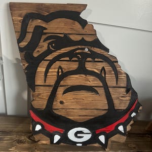 Georgia State cut out, UGA, Georgia Bulldogs, Wood Sign,