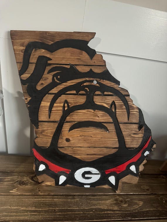 Georgia State cut out, UGA, Georgia Bulldogs, Wood Sign,