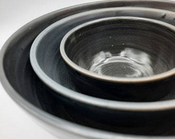 Modern Black Nesting Bowl-Set of Three