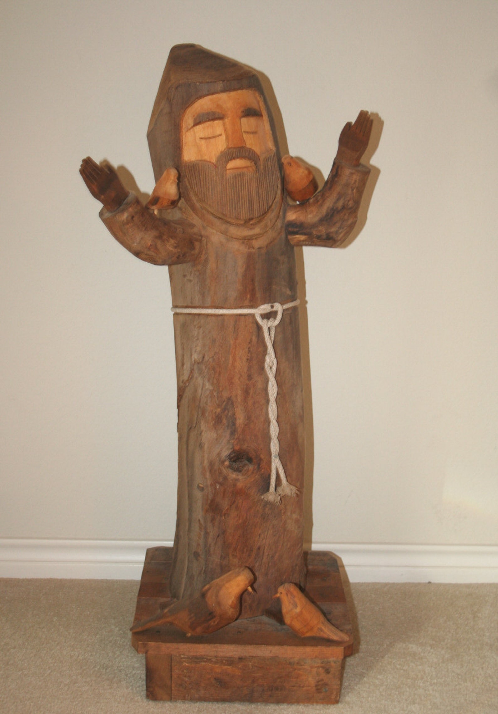 Awesome 3 Ft. ST. FRANCIS of ASSISI Carved Wooden Figure Etsy